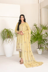 3-PC Unstitched Fancy Embroidered Viscose Najwa By Tawakkal Fabrics | D-4330